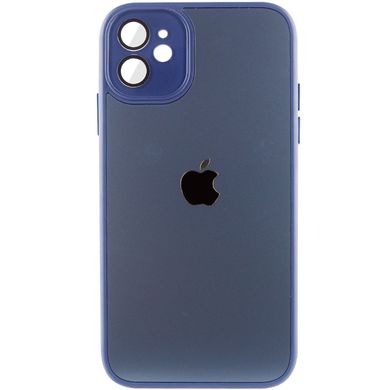 Чехол для iPhone 11 Стеклянный матовый + стекло на камеру с микрофиброй TPU+Glass Sapphire Midnight Deep navy