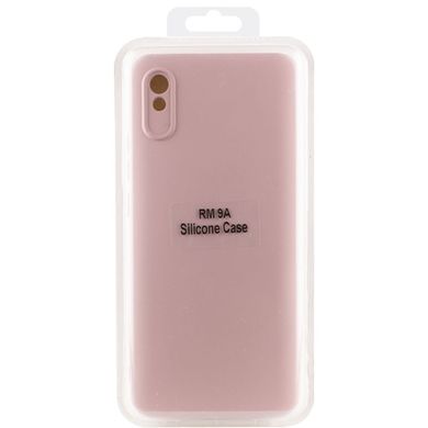 Чехол для Xiaomi Redmi 9A Silicone Full camera закрытый низ + защита камеры Розовый / Pink Sand