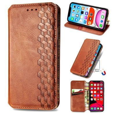 Кожаный чехол книжка GETMAN Cubic (PU) для Samsung Galaxy M51 (Коричневый)
