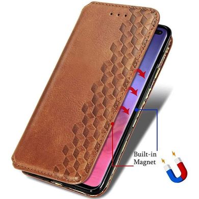Кожаный чехол книжка GETMAN Cubic (PU) для Samsung Galaxy M51 (Коричневый)