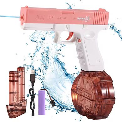 Водный аккумуляторный пистолет Glock Water Gun (250ml) with lithium battery (Pink)