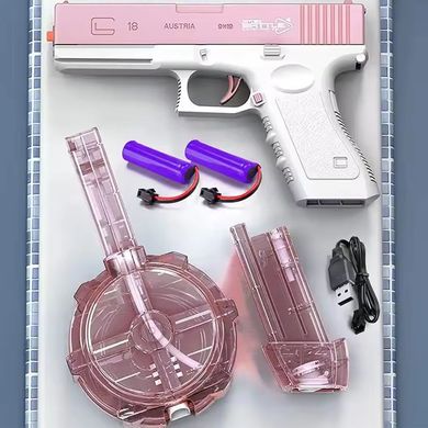 Водный аккумуляторный пистолет Glock Water Gun (250ml) with lithium battery (Pink)