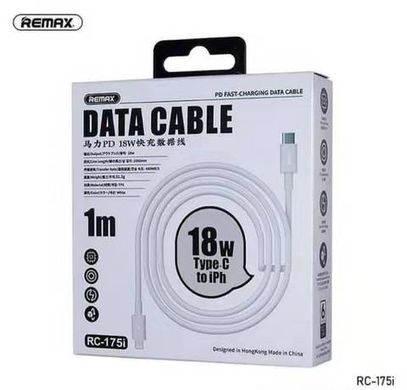 Кабель REMAX Type-C to Lightning Chaining Series PD Fast-charging Data Cable RC-175i |1m, 18W/5A| Black, White