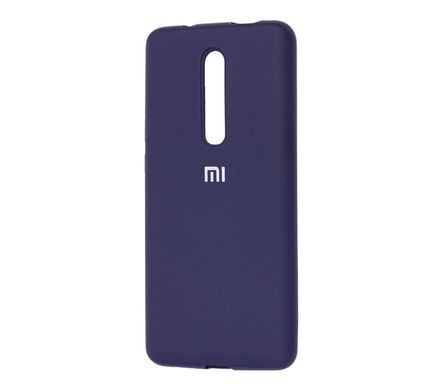 Чехол для Xiaomi Mi 9T / Redmi K20 Silicone Full темно-синий с закрытым низом и микрофиброй