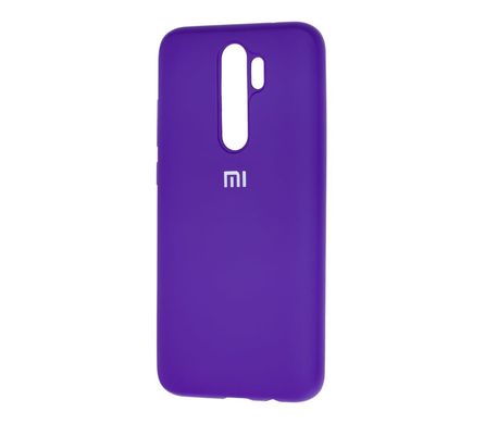 Чехол для Xiaomi Redmi Note 8 Pro Silicone Full фиолетовый с закрытым низом и микрофиброй