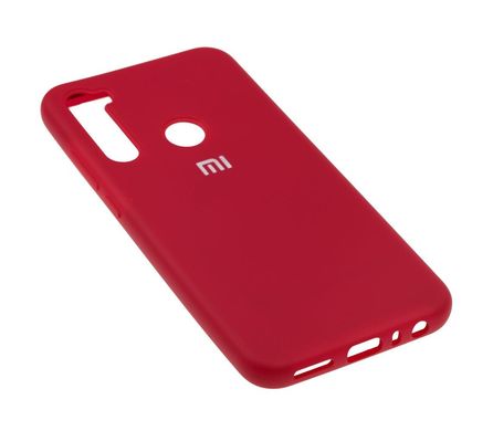 Чохол для Xiaomi Redmi Note 8T Silicone Full рожево-червоний з закритим низом і мікрофіброю