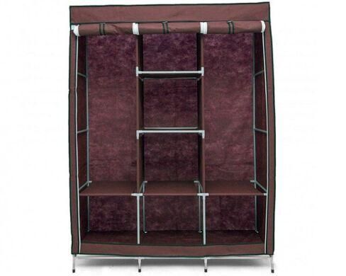 Складаний каркасний тканинна шафа Storage Wardrobe 88130, шафа на три секції 130*45*175 коричневий