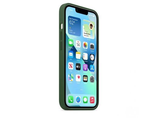 Чехол для Apple Iphone 13 Pro Max Silicone case Original 1:1 full with Magsafe Зеленый / Clover