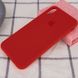 Чохол silicone case for iPhone X / XS з мікрофіброю і закритим низом Dark Red