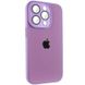 Чехол для iPhone 11 Pro Max Стеклянный матовый + стекло на камеру с микрофиброй TPU+Glass Sapphire Midnight Lilac