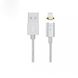 Кабель HOCO U16 Magnetic adsorption Lightning charging cable 2,4A Silver, Silver