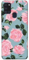 Чехол для Samsung Galaxy A21s PandaPrint Розовый принт цветы