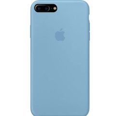 Чехол для Apple iPhone 7 plus / 8 plus Silicone Case Full с микрофиброй и закрытым низом (5.5"") Голубой / Cornflower