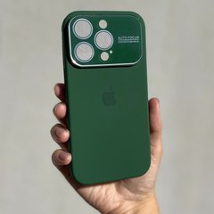 Чехол для iPhone 13 Pro Silicone case AUTO FOCUS + стекло на камеру Green