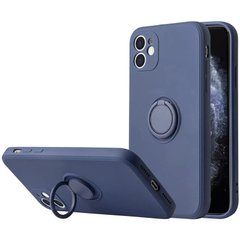 Чехол TPU Candy Ring Full Camera для Apple iPhone 12 (6.1"") Серый / Lavender