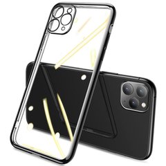Прозрачный силиконовый чехол с глянцевой окантовкой Full Camera для Apple iPhone 11 Pro (5.8") (Черный)