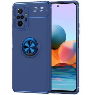 TPU чехол Deen ColorRing под магнитный держатель (opp) для Xiaomi Redmi Note 10 Pro Синий / Синий
