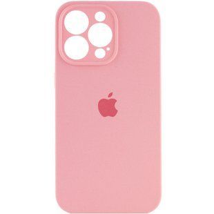 Чехол для Apple iPhone 13 Pro Silicone Full camera закрытый низ + защита камеры / Розовый / Light pink