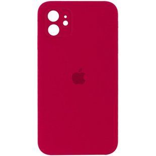 Чехол для iPhone 11 Silicone Full camera Вишневый / закрытый низ + защита камеры