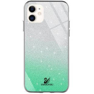 TPU+Glass чехол Swarovski для Apple iPhone 11 (6.1") (Бирюзовый)