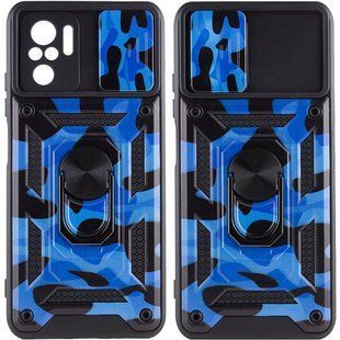 Ударопрочный чехол Camshield Serge Ring Camo для Xiaomi Redmi Note 10 / Note 10s / Poco M5s Синий / Army Blue