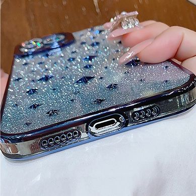 Чехол 2в1 с блестками, стразами для Iphone 14 Pro North Stars case Silver