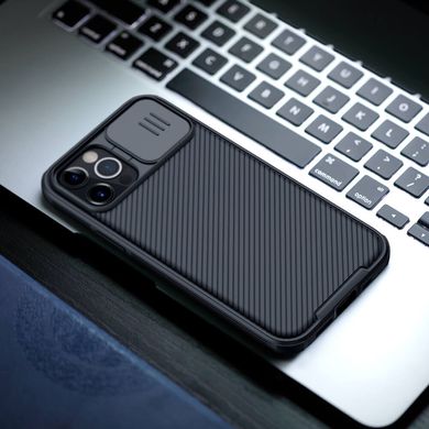 Карбоновая накладка Nillkin Camshield (шторка на камеру) для Apple iPhone 13 Pro (6.1"") Черный / Black
