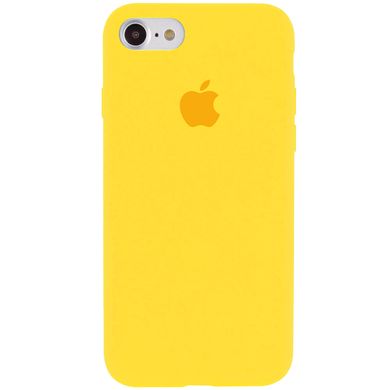 Чохол silicone case for iPhone 7/8 з мікрофіброю і закритим низом Жовтий / Canary Yellow