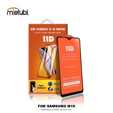 5D + (11d) скло для Samsung Galaxy M10 Black Повний клей, Черный