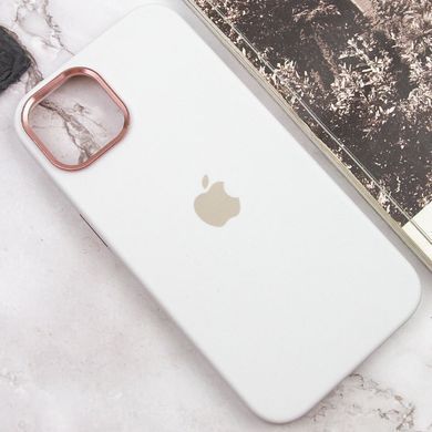 Чохол для iPhone 11 Pro Silicone Case Full (Metal Frame and Buttons) з металевою рамкою та кнопками White