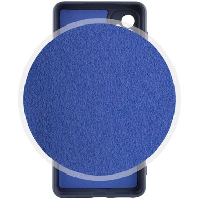 Чехол для Samsung Galaxy M52 Silicone Full camera закрытый низ + защита камеры Синий / Midnight blue