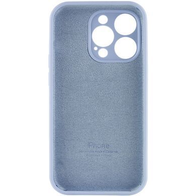 Чехол для Apple iPhone 13 Pro Max Silicone Full camera закрытый низ + защита камеры / Голубой / Lilac Blue