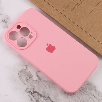 Чехол для Apple iPhone 13 Pro Silicone Full camera закрытый низ + защита камеры / Розовый / Light pink