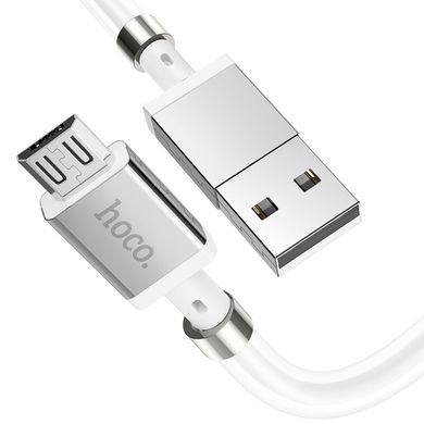 Кабель HOCO Micro USB Magic magnetic charging U91 (1m, 2.4A), Білий