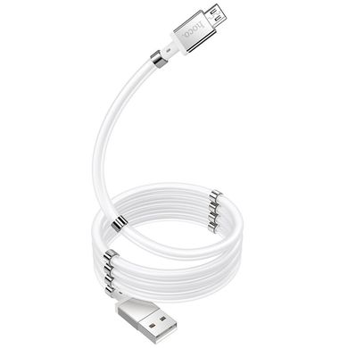 Кабель HOCO Micro USB Magic magnetic charging U91 (1m, 2.4A), Белый