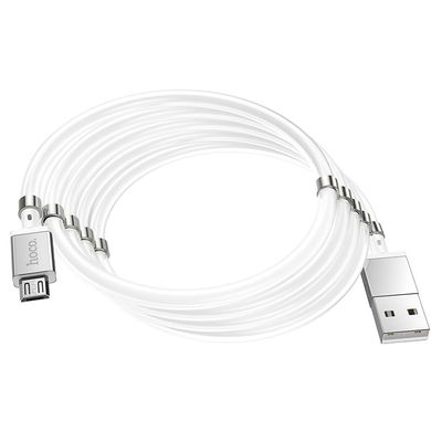 Кабель HOCO Micro USB Magic magnetic charging U91 (1m, 2.4A), Білий
