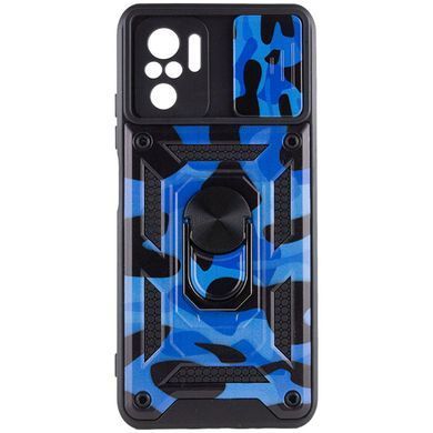 Ударопрочный чехол Camshield Serge Ring Camo для Xiaomi Redmi Note 10 / Note 10s / Poco M5s Синий / Army Blue
