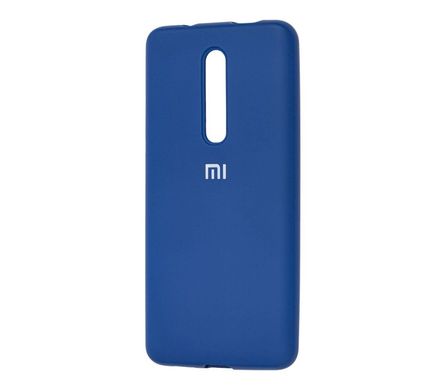 Чехол для Xiaomi Mi 9T / Redmi K20 Silicone Full синий с закрытым низом и микрофиброй