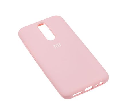 Чехол для Xiaomi Redmi 8 Silicone Full светло-розовый с закрытым низом и микрофиброй