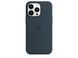 Чехол для Apple Iphone 13 Pro Max Silicone case Original 1:1 full with Magsafe Синий / Abyss Blue