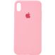 Чохол silicone case for iPhone XS Max з мікрофіброю і закритим низом Pink