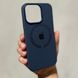 Чехол для iPhone 11 Silicone Case Full (Metal Frame and Buttons) with Magsafe с металлическими кнопками и рамкой Midnight Blue