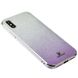 Чехол Swaro для iPhone X / Xs glass серебристо-фиолетовый