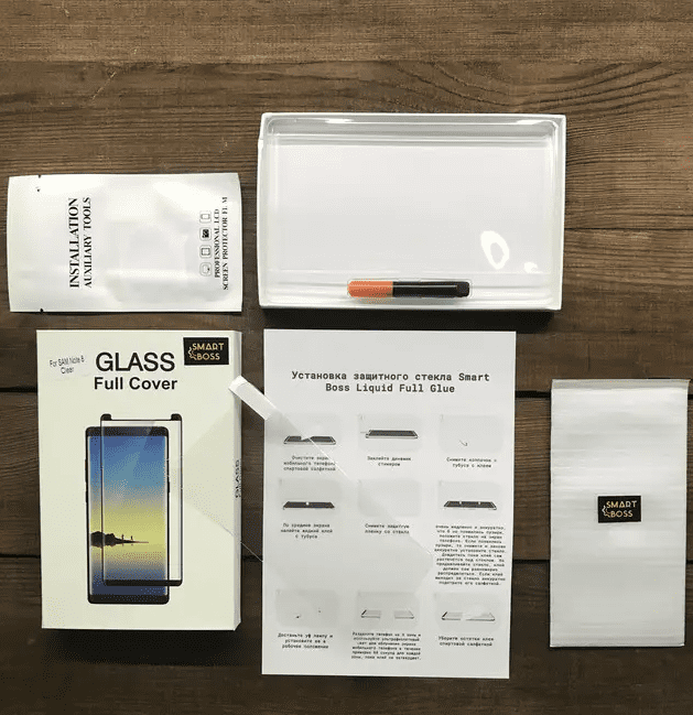 5d защитное cтекло  для Samsung S9 Liquid Full Glue Premium Smart Boss™(без лампы, клей+стекло)
